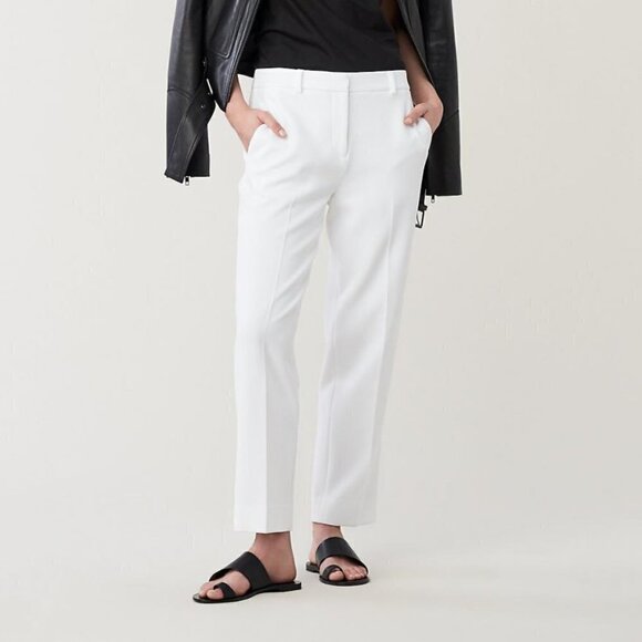 DVF Diane von Furstenberg Tami crop crepe trousers pants white new 14 - Picture 1 of 4